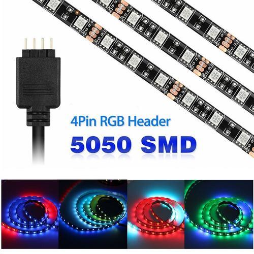 Bande Lumineuse Led Smd 5050 Rgb, Dc 12v, 4 Broches, Compatible Avec Asus Aura Asrock