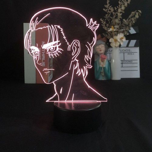 Veilleuse LED USB 3D en acrylique, figurine Eren, lampe de lave avec télécommande, cadeau pour enfants