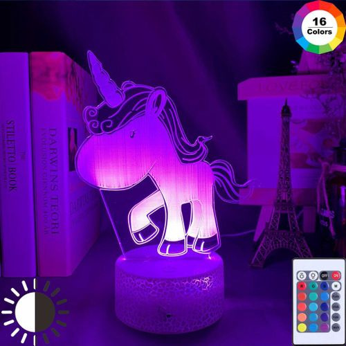 Lampe 3d À L'effigie De My Little Pony, Thème Licorne De Dessin Animé, Luminaire Décoratif D'intérieur Multicolore, Idéal Comme Cadeau Pour Une Chambre De Fille