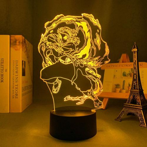 Lampe Led 3d Anime Demon Slayer Kyojuro Rengoku, Veilleuse Décorative Pour Chambre À Coucher, Cadeau, Lampe Manga Kimetsu No Yaiba
