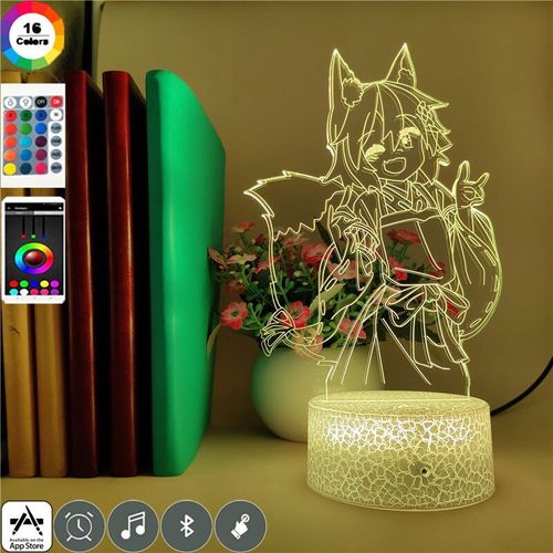Lampe Led 3d À L'effigie De Senko, Interrupteur Tactile, Couleur Rvb, Luminaire Décoratif D'ambiance, Nouveau Type De Manga