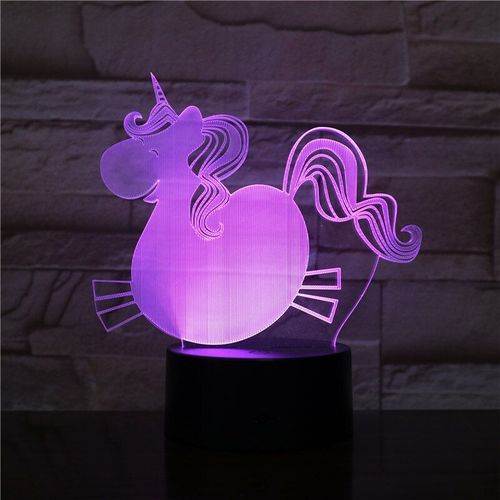 Lampe De Chevet Licorne 3d En Acrylique, Veilleuse À Led, Couleur Changeante, Décoration De Salle De Fête, Cadeau Mignon Pour Enfants, Contrôle Par Application