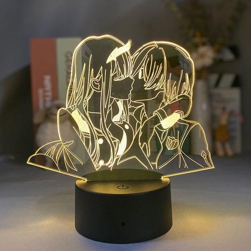 Lampe De Table Led Illusion 3d, Veilleuse De Dessin Animé Darling In The Franxx 02, Décoration De Maison, Cadeau Pour Les Fans, Enfants Et Amis