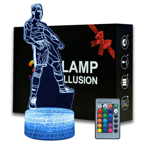 Lampe illusion 3D Veilleuses de football pour enfants Illusion 3D