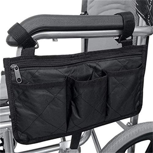 Sacs Latéraux À Accrocher Sur Le Côté Avec Ligne Lumineuse, Pochettes De Rangement Noires Imperméables Pour Accoudoirs De Fauteuil Roulant