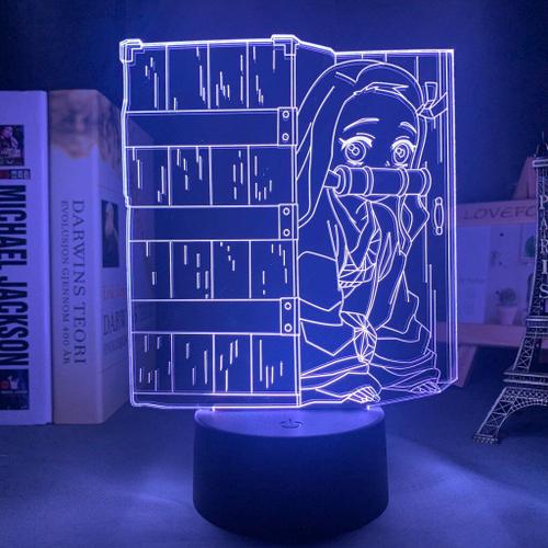 Lampe de nuit Led en acrylique, Anime Demon Slayer Kimetsu No Yaiba Nezuko  Kamado, lampe de Table décorative en 3d pour chambre à coucher, cadeau  d'anniversaire