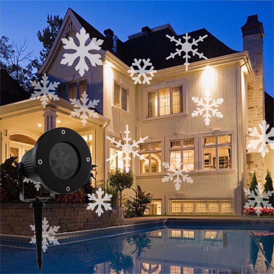 Chaud Flocon de Neige Lumière Noël Extérieur Étanche Led Mobile Laser  Projecteur Lampe