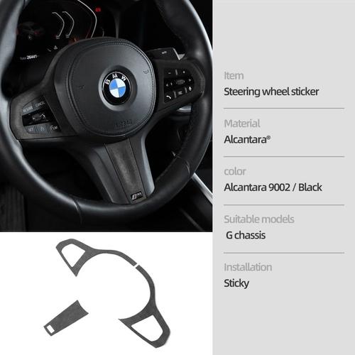 Noir 9002 - TPIC ALCANTARA Pour BMW G20 Volant Garniture de Décoration  Autocollant G30 G11 G12 X3 G01 X4 G02 X5 X6 3 5 7 Série Accessoires De  Voiture