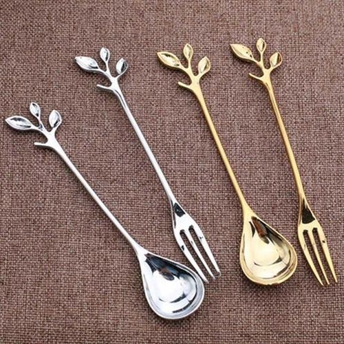 Service De Table En Alliage De Feuilles Dorées, Argent, Cuivre, Café, Couverts De Cuisine, Salle À Manger, Snack Bar, 12cm