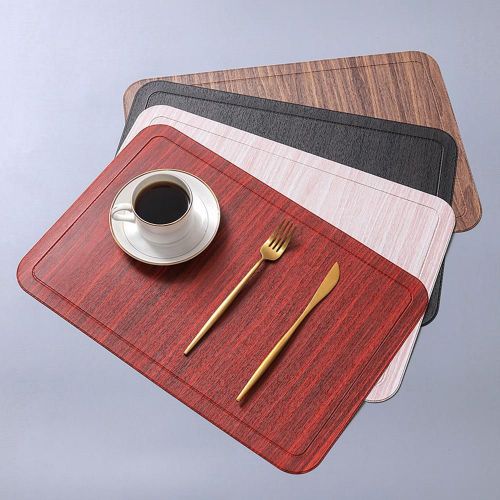 Napperon Rond En Pu, 45x30 Cm, Grain De Bois, Antidérapant Et Imperméable, Napperon De Table Isolant Simple, Tapis De Table Japonais 2021