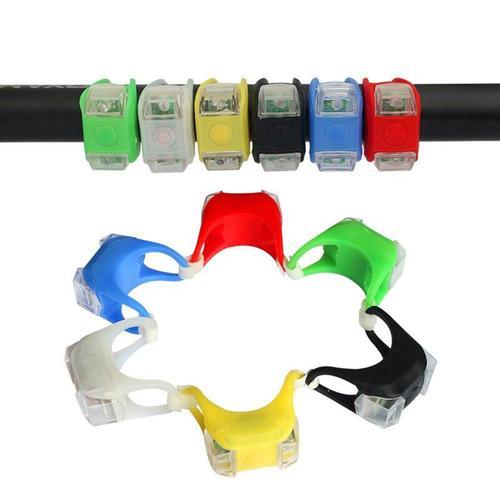 Mini Feu Led De Vélo En Silicone, Guidon, Roue, Feu Avant Et Arrière Pour Vtt, Phare De Bicyclette, Feu Avant Et Arrière Pour Le Cyclisme