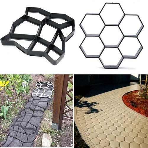 Moule De Pavage En Plastique Noir, Pour Patio, Jardin, Plancher, Route, Béton, Marche, Allée, Bricolage
