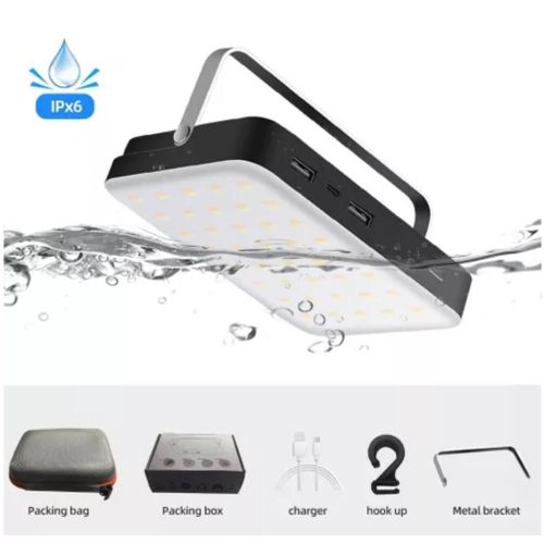 Lanterne De Camping Étanche Ip65 20000mah, Power Bank, Éclairage D'urgence Pour Tente, Pêche De Nuit, Avec Capuchons, Camping En Plein Air