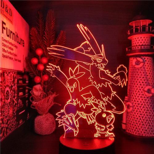 Lampe Torche Pokemon Led 3d, Veilleuse Aux 7 Couleurs Changeantes, Épée Et Bouclier Pokemon