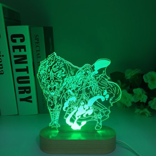 Lampe Led 3d En Bois, Thème Princesse Mononoke, Anime, Luminaire Décoratif D'intérieur, Idéal Pour Une Chambre À Coucher, Un Bureau Ou Un Bureau, Livraison Directe