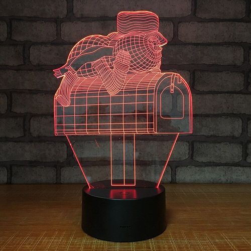 Veilleuses Bonhomme De Neige À Led 3d, 7 Couleurs, Dégradé De Couleurs, Bouton Tactile, Lampe De Table, Design De Dessin Animé, À La Mode, Décor Créatif