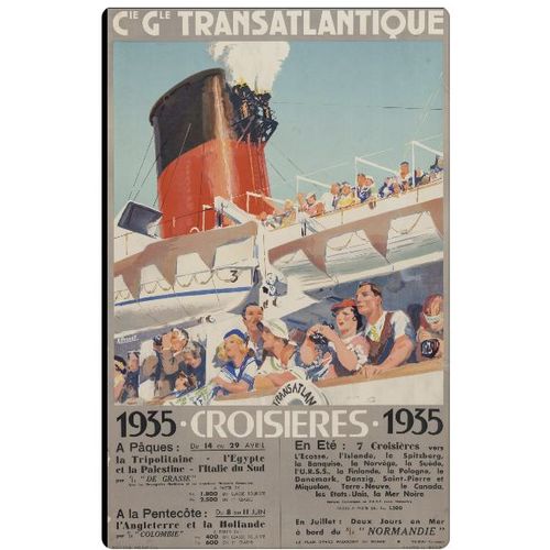 Affiche 1935 Croisière Transatlantique