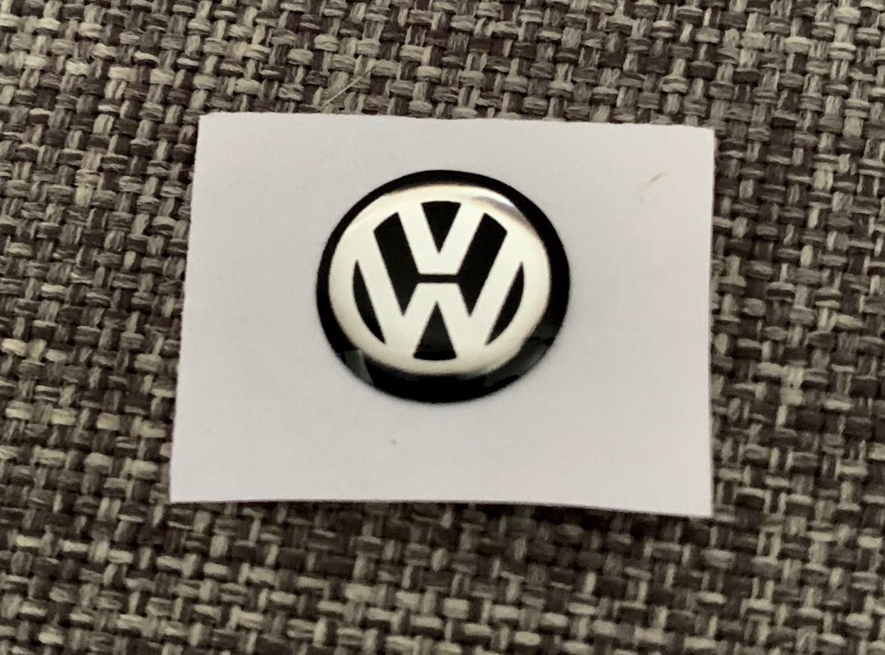 Logo Sticker Autocollant Vw Volkswagen 12mm Noir Télécommande Clé