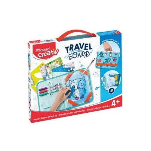 Mallette Ardoise Voyage Jeux Et Dessins Effacables, Theme Animaux - Travel Board Voiture Des 4 Ans - Set Valisette Creative Et Carte