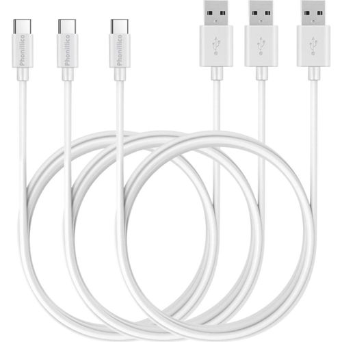 Lot 3 Cables USB-C Chargeur Blanc pour Huawei MATE 30 / MATE 30 PRO / MATE 20 / MATE 20 LITE / MATE 20 PRO - Cable USB-C 1 Metre Phonillico®