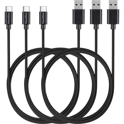 Lot 3 Cables USB-C Chargeur Noir pour Huawei MATE 30 / MATE 30 PRO / MATE 20 / MATE 20 LITE / MATE 20 PRO - Cable USB-C 1 Metre Phonillico®
