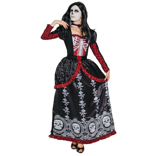 Déguisement Robe Longue Dia De Los Muertos Femme - Taille: Small