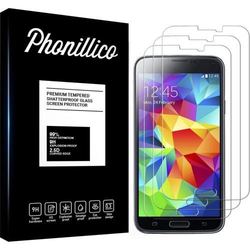 Verre Trempé Pour Samsung Galaxy S5 Mini [Pack 3] Film Vitre Protection Ecran Ultra Resistant Phonillico®