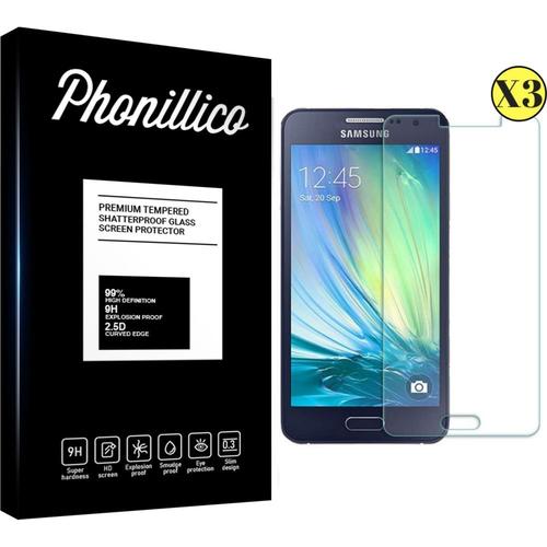 Verre Trempé Pour Samsung Galaxy A3 2015 A300 [Pack 3] Film Vitre Protection Ecran Ultra Resistant Phonillico®