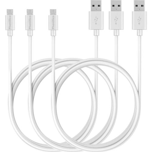 Lot 3 Cables pour ASUS ZENFONE 5 LITE / 4 MAX / 3 MAX / MAX M1 / MAX M2 / GO - Cable Chargeur Micro USB Mesure 2 Metres [Phonillico®]