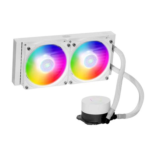 Cooler Master MasterLiquid Lite ML240L ARGB V2 White Edition - Système de refroidissement liquide de processeur - Taille de radiateur : 240 mm - (pour : LGA1700, LGA1200, LGA2066, LGA2011-3...
