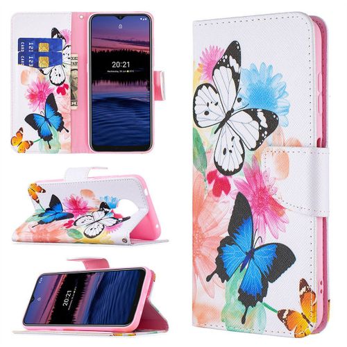 Saturcase Coque Pour Nokia G10 G20 / Nokia 6.3, Beau Motif Pu Cuir Magnétique Flip Portefeuille Support Porte-Carte Protecteur Housse Étui Pour Nokia G10 G20 / Nokia 6.3 (Bo-9)