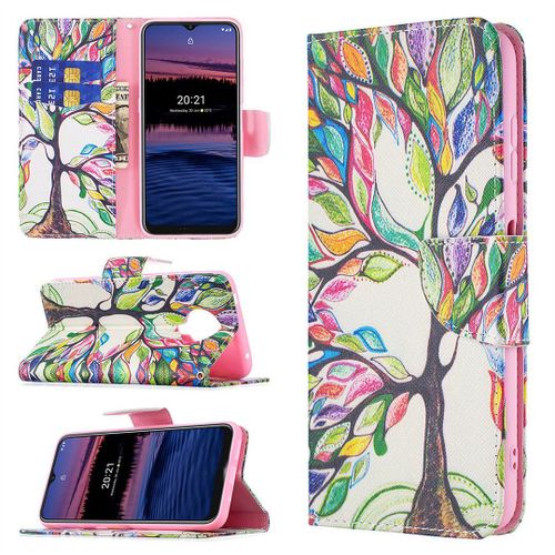 Saturcase Coque Pour Nokia G10 G20 / Nokia 6.3, Beau Motif Pu Cuir Magnétique Flip Portefeuille Support Porte-Carte Protecteur Housse Étui Pour Nokia G10 G20 / Nokia 6.3 (Bo-1)