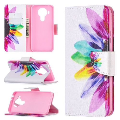 Saturcase Coque Pour Nokia 5.4, Beau Motif Pu Cuir Magnétique Flip Portefeuille Support Porte-Carte Protecteur Housse Étui Pour Nokia 5.4 (Bo-2)