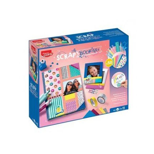 Coffret Scrapbooking Enfant 50 Accessoires (Dont Journal, Cadres Photo) - Atelier Customisation - Kit Loisirs Creatifs Et Carte Tigre