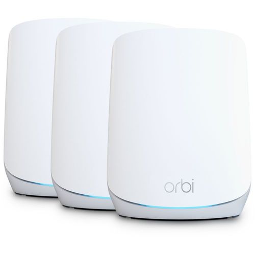 NETGEAR Orbi RBK763S - Système Wi-Fi - (routeur, 2 rallonges) - jusqu'à 7500 pieds carrés - maillage 1GbE - Wi-Fi 6 - Tri-bande