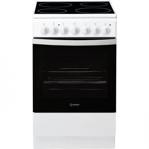 Cuisiniere INDESIT IS5V4PHW/E - , Blanc, Table Vitrocéramique, 50cm, 4 zones de cuisson, Manettes, Four CN, Hydrolyse, 61L