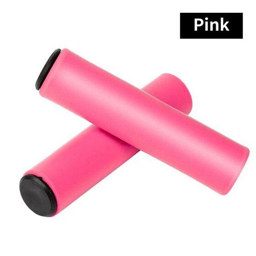 Éponge Rose - Poignées De Vélo À Verrouillage Bilatéral, Poignée De Vtt Super Souple, Accessoires De Cyclisme En Alliage'aluminium Antidérapant Pour Bmx, Guidon De Vélo De Freestyle