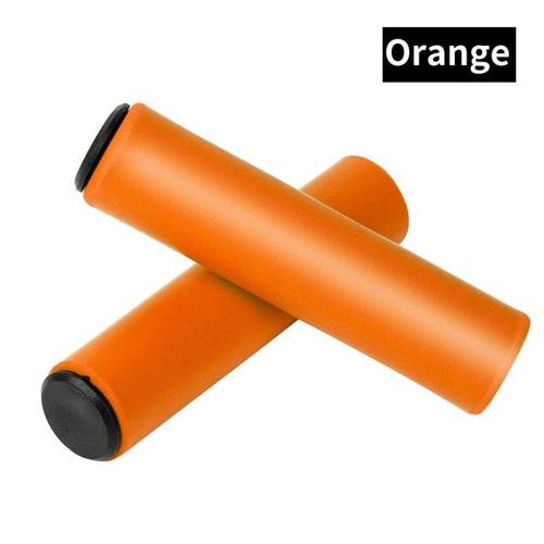 Orange Éponge - Poignées De Vélo À Verrouillage Bilatéral, Poignée De Vtt Super Souple, Accessoires De Cyclisme En Alliage'aluminium Antidérapant Pour Bmx, Guidon De Vélo De Freestyle