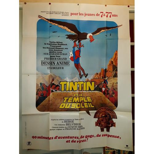 Affiche De Cinéma Tintin Et Le Temple Du Soleil 120x160 Cm