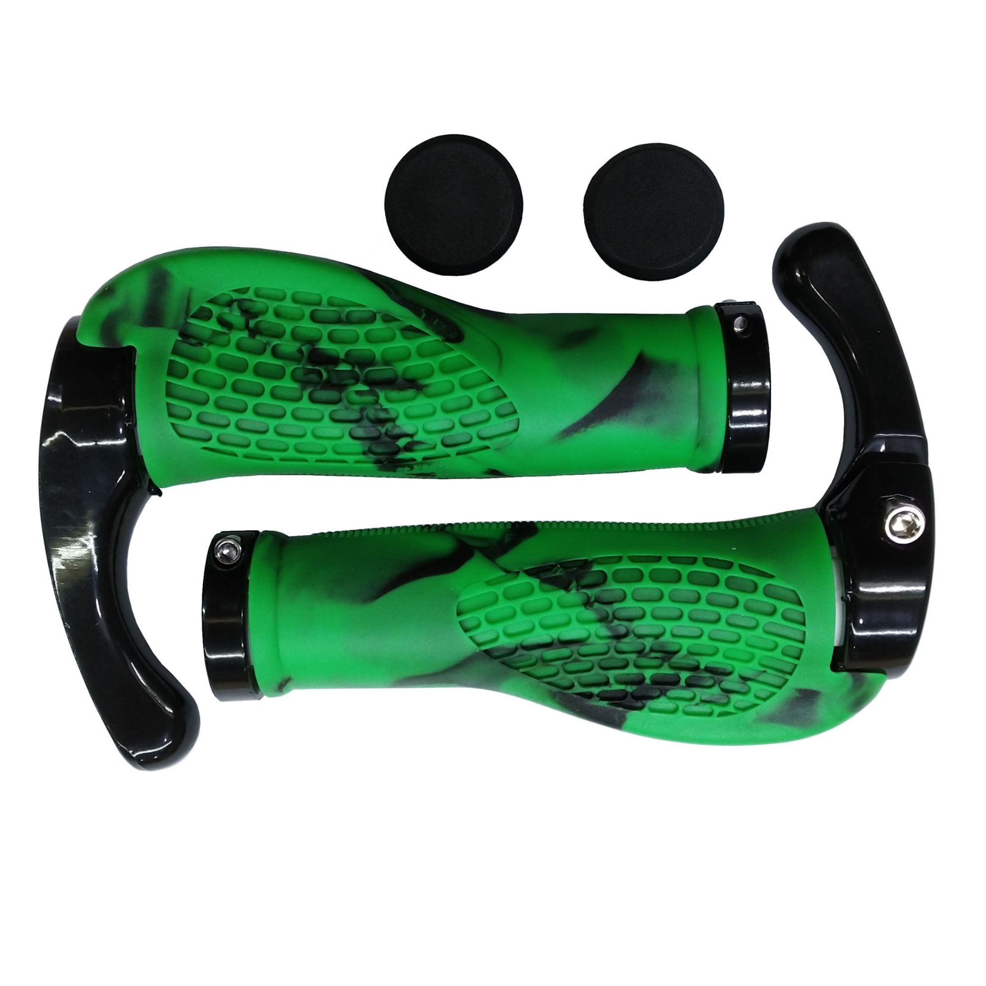 Vert Noir - Poignes Ergonomiques Pour Guidon De Vlo, Embou...