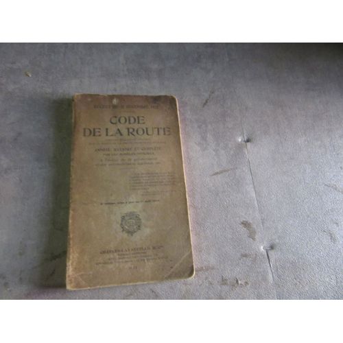 Code De La Route Decret 1922 Edition 1923