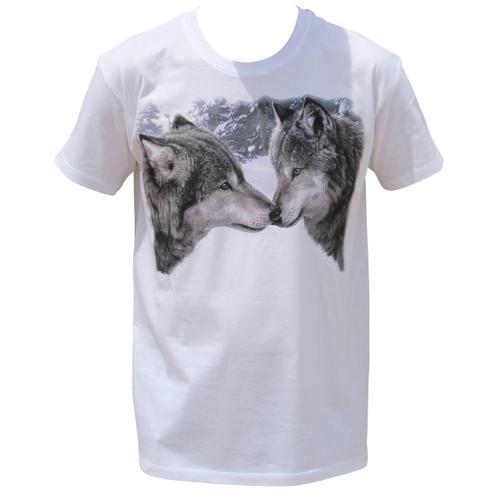 T-Shirt Homme Manches Courtes - Loup Solar - 8984 - Blanc