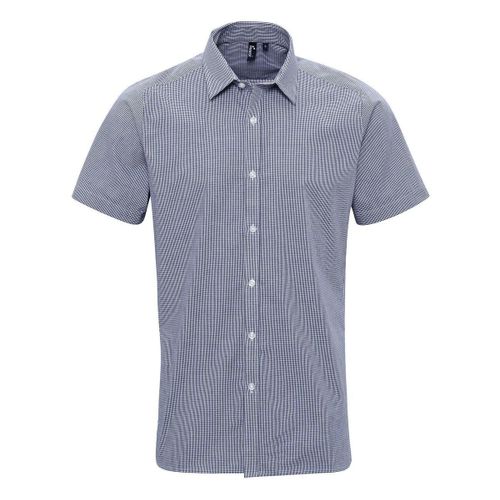 Chemise ? Carreaux Manches Courtes - Homme - Pr221 - Bleu Marine