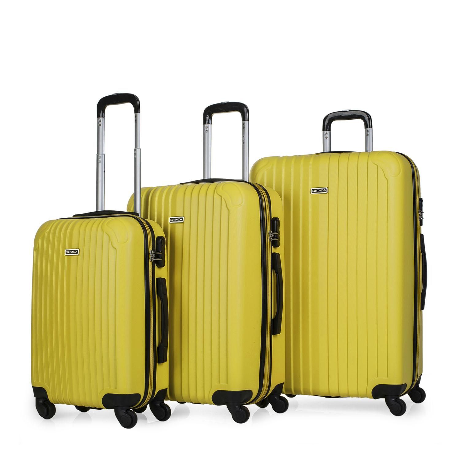 Set De 3 Valises Trolley 55/66/76 Cm En ABS. Rigides, Résistantes Et Légères. Poignée Télescopique. Anses, 4 Roues. Cadenas À Combinaison. Petite Pour Vols Low Cost T71500