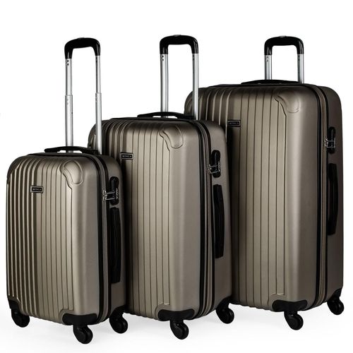 Set De 3 Valises Trolley 55/66/76 Cm En ABS. Rigides, Résistantes Et Légères. Poignée Télescopique. Anses, 4 Roues. Cadenas À Combinaison. Petite Pour Vols Low Cost T71500