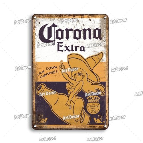 20x30cm - Affiche De Bière Vintage, Plaque Métallique En Fer Blanc, Rétro, Sexy, Pin Up, Fille, Chic, Bar, Pub, Homme, Grotte