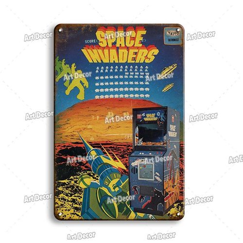 20x30cm - Affiche De Jeux De L'ancienne École, Signe En Étain, Vintage, Décor De Salle De Gamer, Plaque En Métal, Shabby Chic Homme Grotte Net Bar, Plaques De Décoration Murale'art