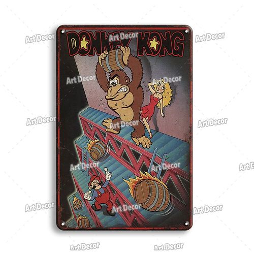 20x30cm - Affiche De Jeux De L'ancienne École, Signe En Étain, Vintage, Décor De Salle De Gamer, Plaque En Métal, Shabby Chic Homme Grotte Net Bar, Plaques De Décoration Murale'art