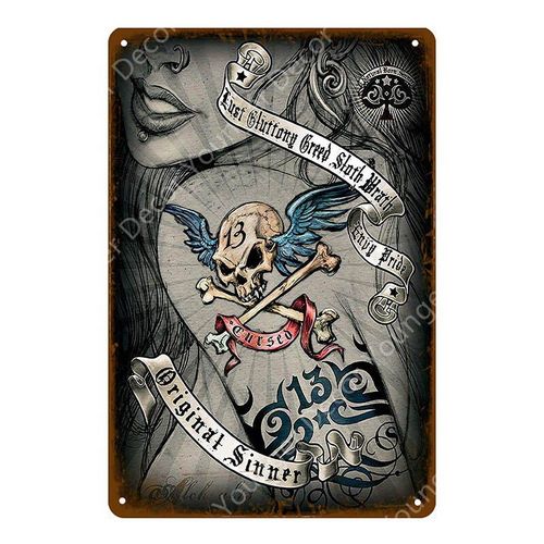 20x30cm - Affiche De Tatouage En Métal, Étiquette Murale, Sexy, Pin Up, Fille, Marilyn Monroe, Plaque De Peinture Artistique, Décoration De Salon, Pour Festival