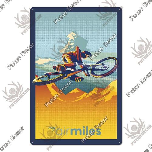 7.8x11.8 Pouces - Affiche Décorative Vintage En Métal, Plaque De Course De Vélo, Rétro, Pour Garage, Homme, Grotte, Décoration De Maison, Décor Mural